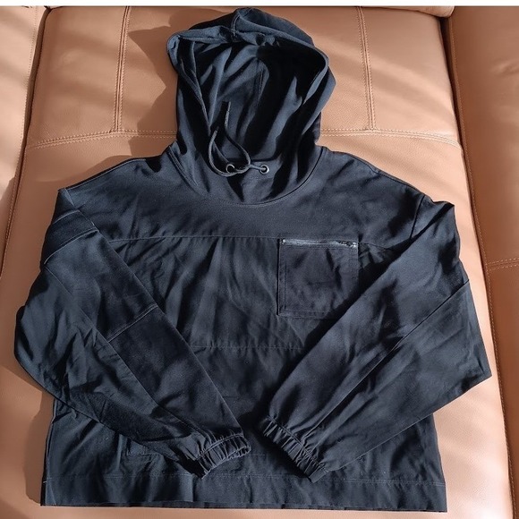 Cabi Pullover Hoodie Women Large Black Excellent Zipper Pocket Athleisure - Picture 4 of 7